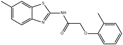 N-(6-methyl-1,3-benzothiazol-2-yl)-2-(2-methylphenoxy)acetamide Structure