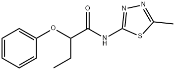 N-(5-methyl-1,3,4-thiadiazol-2-yl)-2-phenoxybutanamide 구조식 이미지