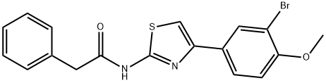 N-[4-(3-bromo-4-methoxyphenyl)-1,3-thiazol-2-yl]-2-phenylacetamide 구조식 이미지