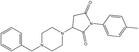 3-(4-benzylpiperazin-1-yl)-1-(4-methylphenyl)pyrrolidine-2,5-dione Structure