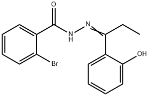 (E)-2-bromo-N'-(1-(2-hydroxyphenyl)propylidene)benzohydrazide 구조식 이미지