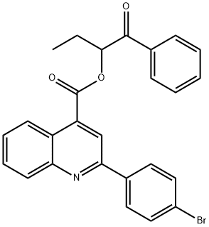 1-oxo-1-phenylbutan-2-yl 2-(4-bromophenyl)quinoline-4-carboxylate Structure