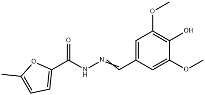(E)-N'-(4-hydroxy-3,5-dimethoxybenzylidene)-5-methylfuran-2-carbohydrazide 구조식 이미지