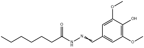 (E)-N'-(4-hydroxy-3,5-dimethoxybenzylidene)heptanehydrazide Structure