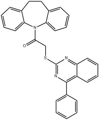 1-(10,11-dihydro-5H-dibenzo[b,f]azepin-5-yl)-2-[(4-phenylquinazolin-2-yl)sulfanyl]ethanone Structure