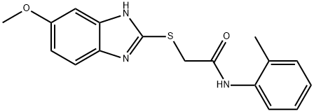 2-[(6-methoxy-1H-benzimidazol-2-yl)sulfanyl]-N-(2-methylphenyl)acetamide 구조식 이미지