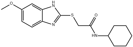 N-cyclohexyl-2-[(5-methoxy-1H-benzimidazol-2-yl)sulfanyl]acetamide Structure