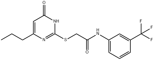 2-[(4-hydroxy-6-propylpyrimidin-2-yl)sulfanyl]-N-[3-(trifluoromethyl)phenyl]acetamide 구조식 이미지