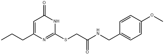 N-(4-methoxybenzyl)-2-[(6-oxo-4-propyl-1,6-dihydro-2-pyrimidinyl)sulfanyl]acetamide Structure