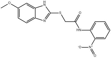 2-[(5-methoxy-1H-benzimidazol-2-yl)sulfanyl]-N-(2-nitrophenyl)acetamide 구조식 이미지