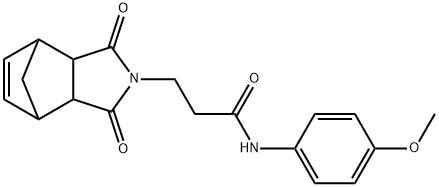 3-(1,3-dioxo-3a,4,7,7a-tetrahydro-1H-4,7-methanoisoindol-2(3H)-yl)-N-(4-methoxyphenyl)propanamide Structure