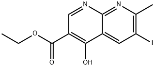 4-Hydroxy-6-iodo-7-methyl-[1,8]naphthyridine-3-carboxylic acid ethyl ester Structure