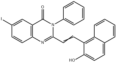 2-[(E)-2-(2-hydroxynaphthalen-1-yl)ethenyl]-6-iodo-3-phenylquinazolin-4(3H)-one Structure