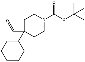 tert-butyl 4-cyclohexyl-4-formylpiperidine-1-carboxylate Structure