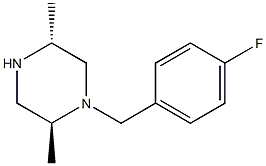 Piperazine, 1-[(4-fluorophenyl)methyl]-2,5-dimethyl-, (2S,5R)-
 Structure