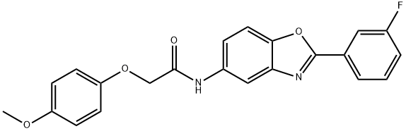 N-[2-(3-fluorophenyl)-1,3-benzoxazol-5-yl]-2-(4-methoxyphenoxy)acetamide Structure