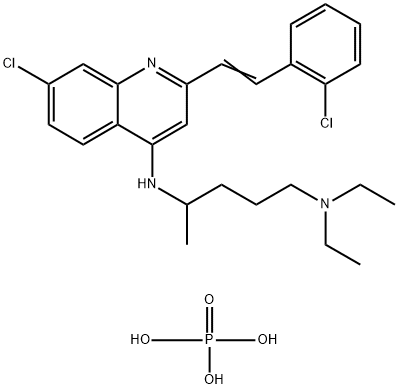 N4-(7-chloro-2-(2-chlorostyryl)quinolin-4(1H)-ylidene)-N1,N1-diethylpentane-1,4-diamine tris(phosphate) 구조식 이미지