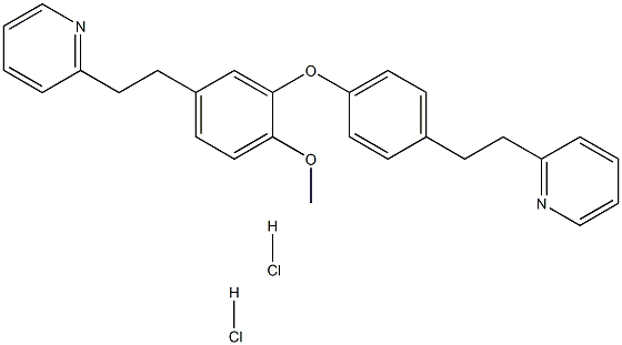 2-[2-[4-[2-methoxy-5-[2-(2-pyridyl)ethyl]phenoxy]phenyl]ethyl]pyridine dihydrochloride 구조식 이미지