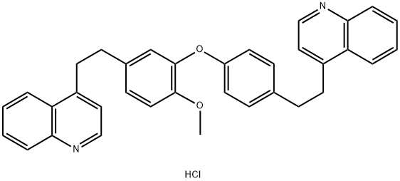 4-[2-[4-[2-methoxy-5-[2-(4-quinolyl)ethyl]phenoxy]phenyl]ethyl]quinoline dihydrochloride Structure