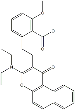 2-[2-(3-Diethylamino-1-oxo-1H-benzo[f]chromen-2-yl)-ethyl]-6-methoxy-benzoic acid methyl ester 구조식 이미지