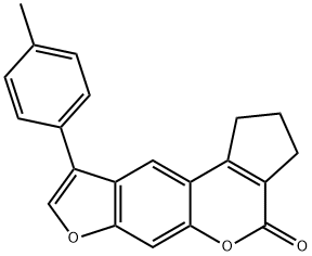 9-(p-tolyl)-2,3-dihydrocyclopenta[c]furo[3,2-g]chromen-4(1H)-one 구조식 이미지