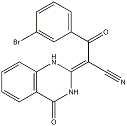 3-(3-bromophenyl)-3-oxo-2-(4-oxo-3,4-dihydro-2(1H)-quinazolinylidene)propanenitrile 구조식 이미지