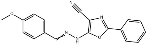 5-[(2E)-2-(4-methoxybenzylidene)hydrazinyl]-2-phenyl-1,3-oxazole-4-carbonitrile Structure