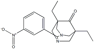 5,7-diethyl-2-(3-nitrophenyl)-1,3-diazaadamantan-6-one Structure