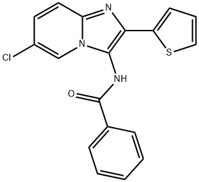 N-[6-chloro-2-(thiophen-2-yl)imidazo[1,2-a]pyridin-3-yl]benzamide 구조식 이미지