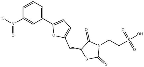 2-[(5E)-5-{[5-(3-nitrophenyl)furan-2-yl]methylidene}-4-oxo-2-thioxo-1,3-thiazolidin-3-yl]ethanesulfonic acid Structure