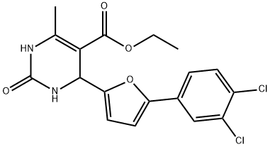 ethyl 4-[5-(3,4-dichlorophenyl)furan-2-yl]-6-methyl-2-oxo-1,2,3,4-tetrahydropyrimidine-5-carboxylate 구조식 이미지