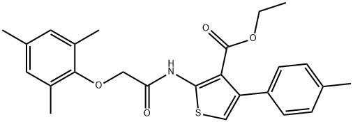 ethyl 4-(4-methylphenyl)-2-{[(2,4,6-trimethylphenoxy)acetyl]amino}thiophene-3-carboxylate 구조식 이미지