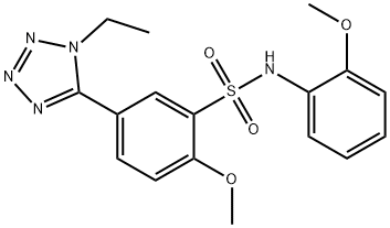 5-(1-ethyl-1H-tetrazol-5-yl)-2-methoxy-N-(2-methoxyphenyl)benzenesulfonamide 구조식 이미지