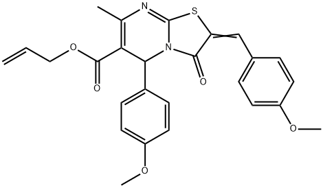 allyl 2-(4-methoxybenzylidene)-5-(4-methoxyphenyl)-7-methyl-3-oxo-2,3-dihydro-5H-[1,3]thiazolo[3,2-a]pyrimidine-6-carboxylate Structure