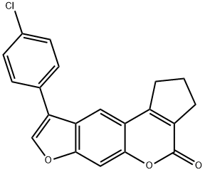 9-(4-chlorophenyl)-2,3-dihydrocyclopenta[c]furo[3,2-g]chromen-4(1H)-one Structure