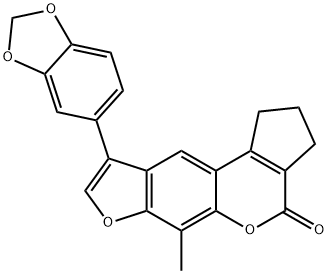 9-(benzo[d][1,3]dioxol-5-yl)-6-methyl-2,3-dihydrocyclopenta[c]furo[3,2-g]chromen-4(1H)-one Structure