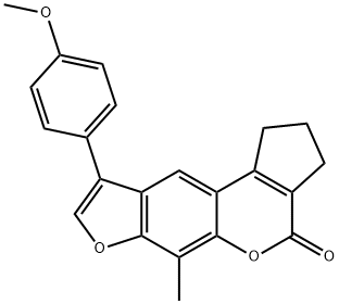 9-(4-methoxyphenyl)-6-methyl-2,3-dihydrocyclopenta[c]furo[3,2-g]chromen-4(1H)-one Structure