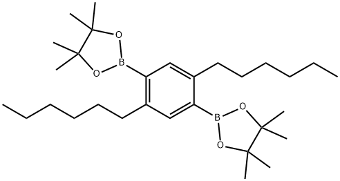 2,2'-(2,5-dihexyl-1,4-phenylene)bis(4,4,5,5-tetramethyl-1,3,2-dioxaborolane) Structure