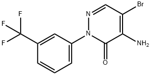 4-Amino-5-bromo-2-(3-(trifluoromethyl)phenyl)pyridazin-3(2H)-one Structure