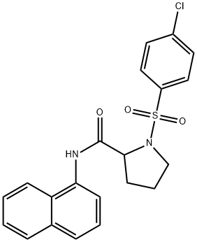 1-[(4-chlorophenyl)sulfonyl]-N-(1-naphthyl)-2-pyrrolidinecarboxamide 구조식 이미지