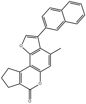 4-methyl-3-(naphthalen-2-yl)-9,10-dihydrocyclopenta[c]furo[2,3-f]chromen-7(8H)-one Structure