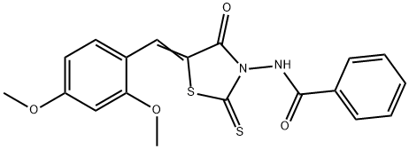 N-[(5Z)-5-(2,4-dimethoxybenzylidene)-4-oxo-2-thioxo-1,3-thiazolidin-3-yl]benzamide Structure