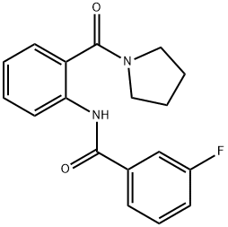 3-fluoro-N-[2-(pyrrolidin-1-ylcarbonyl)phenyl]benzamide 구조식 이미지