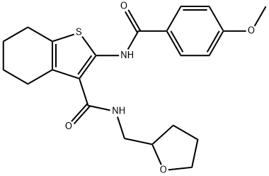 2-[(4-methoxybenzoyl)amino]-N-(tetrahydro-2-furanylmethyl)-4,5,6,7-tetrahydro-1-benzothiophene-3-carboxamide Structure