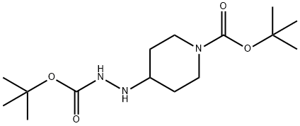 4-[2-[(1,1-dimethylethoxy)carbonyl]hydrazinyl]-1-Piperidinecarboxylic acid 1,1-dimethylethyl ester 구조식 이미지
