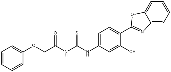 N-{[4-(1,3-benzoxazol-2-yl)-3-hydroxyphenyl]carbamothioyl}-2-phenoxyacetamide 구조식 이미지