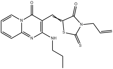 3-[(3-allyl-4-oxo-2-thioxo-1,3-thiazolidin-5-ylidene)methyl]-2-(propylamino)-4H-pyrido[1,2-a]pyrimidin-4-one 구조식 이미지