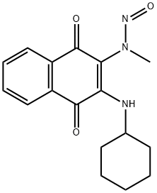 N-(3-(cyclohexylamino)-1,4-dioxo-1,4-dihydronaphthalen-2-yl)-N-methylnitrous amide Structure