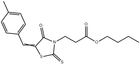 butyl 3-[5-(4-methylbenzylidene)-4-oxo-2-thioxo-1,3-thiazolidin-3-yl]propanoate Structure