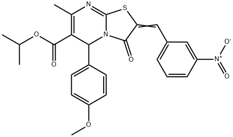 isopropyl 2-{3-nitrobenzylidene}-5-(4-methoxyphenyl)-7-methyl-3-oxo-2,3-dihydro-5H-[1,3]thiazolo[3,2-a]pyrimidine-6-carboxylate Structure